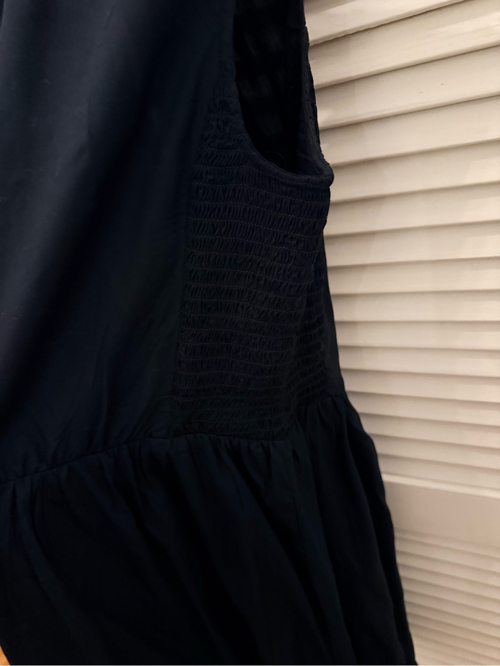 Old Navy Black Sleeveless Midi Dress with Smocked Sides - Picture 3 of 4